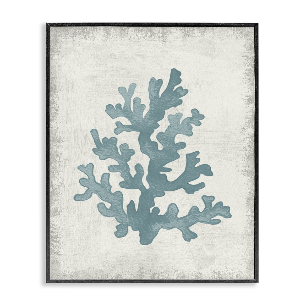 Stupell Industries Blue Coral Form Framed Giclee Wall Art Design by Conrad Knutsen